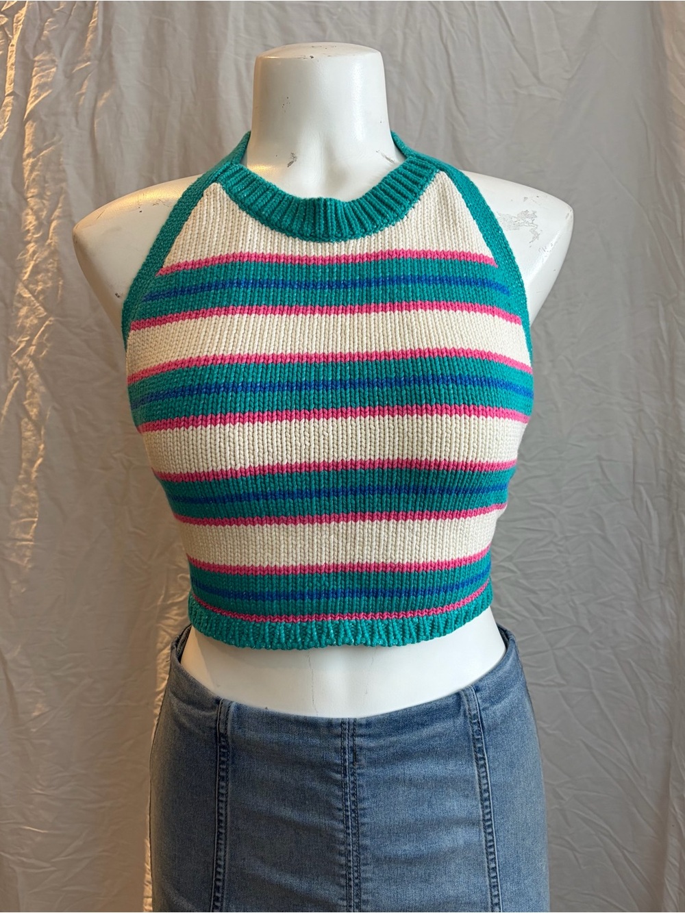 Striped Knit Halter Top